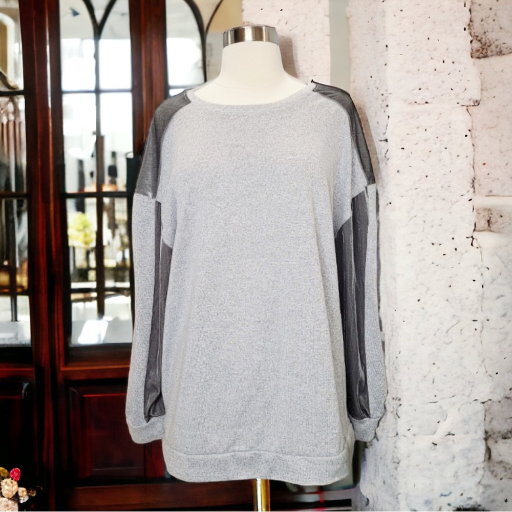 Lane Bryant‎ Pullover Velvet/Soft Gray Size 22/24